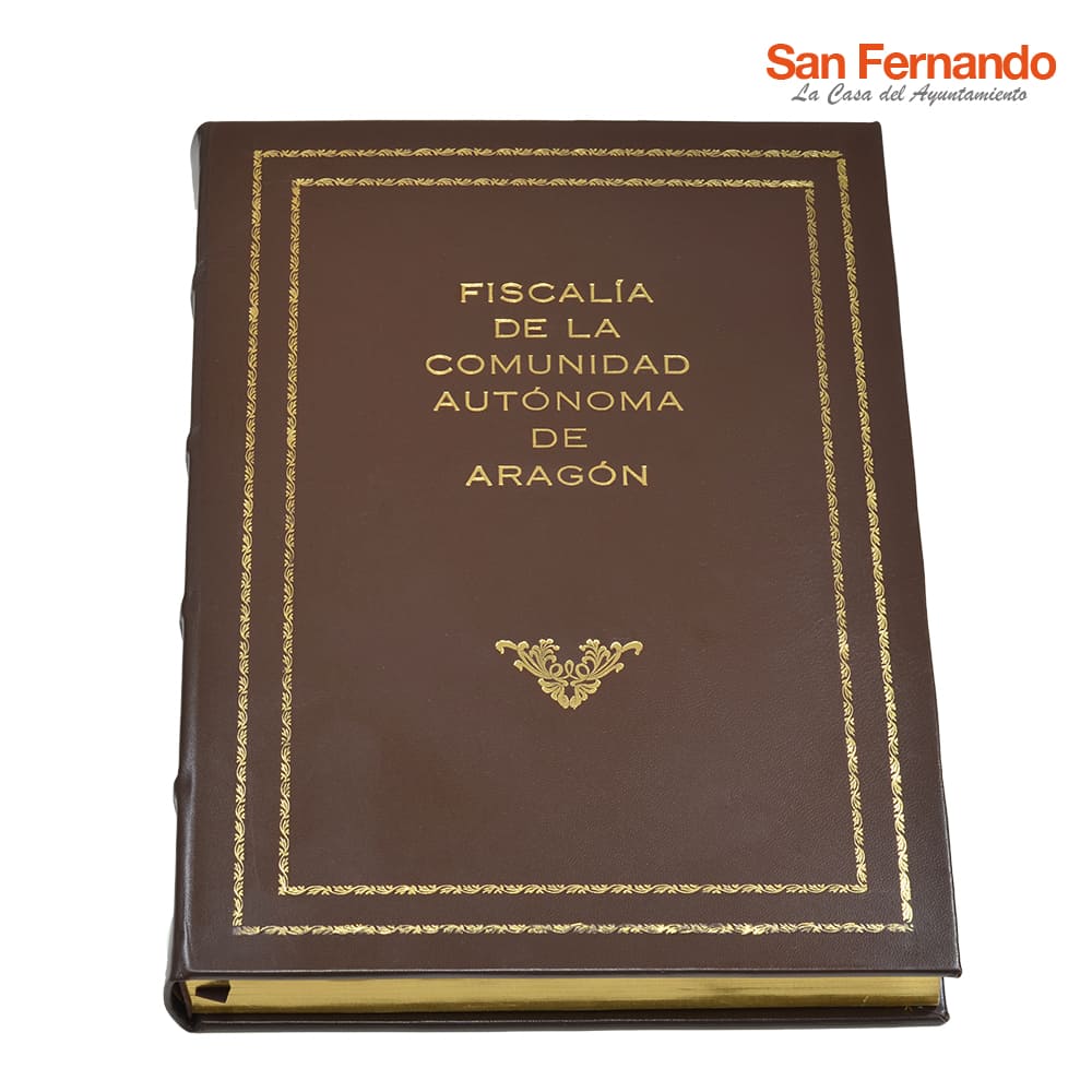 Encuadernación de lujo personalizada con piel grabada mediante estampación