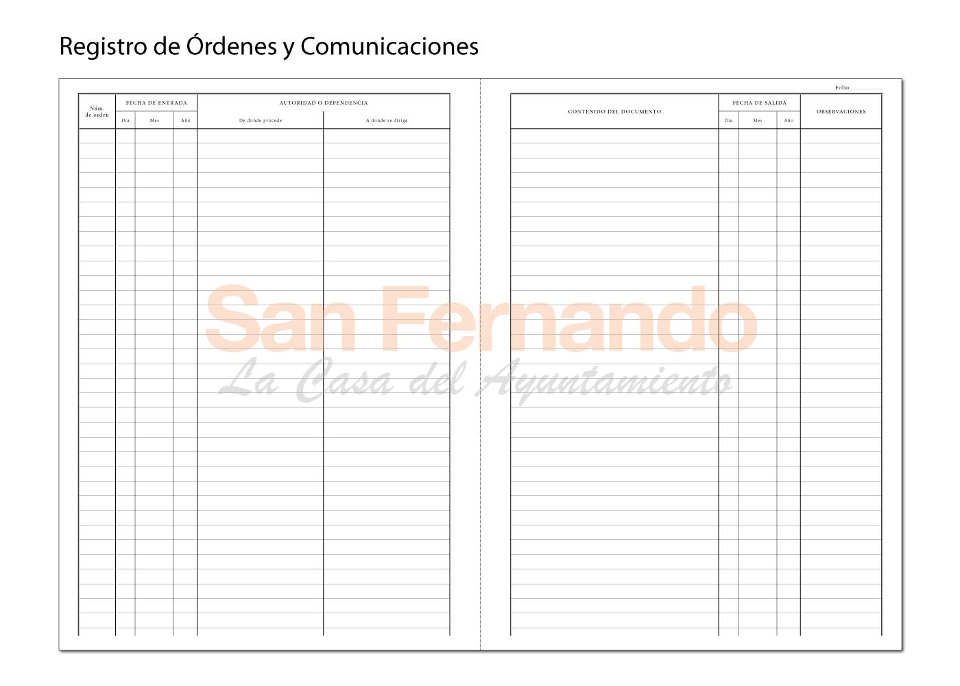 Libro Registro de Órdenes y Comunicaciones