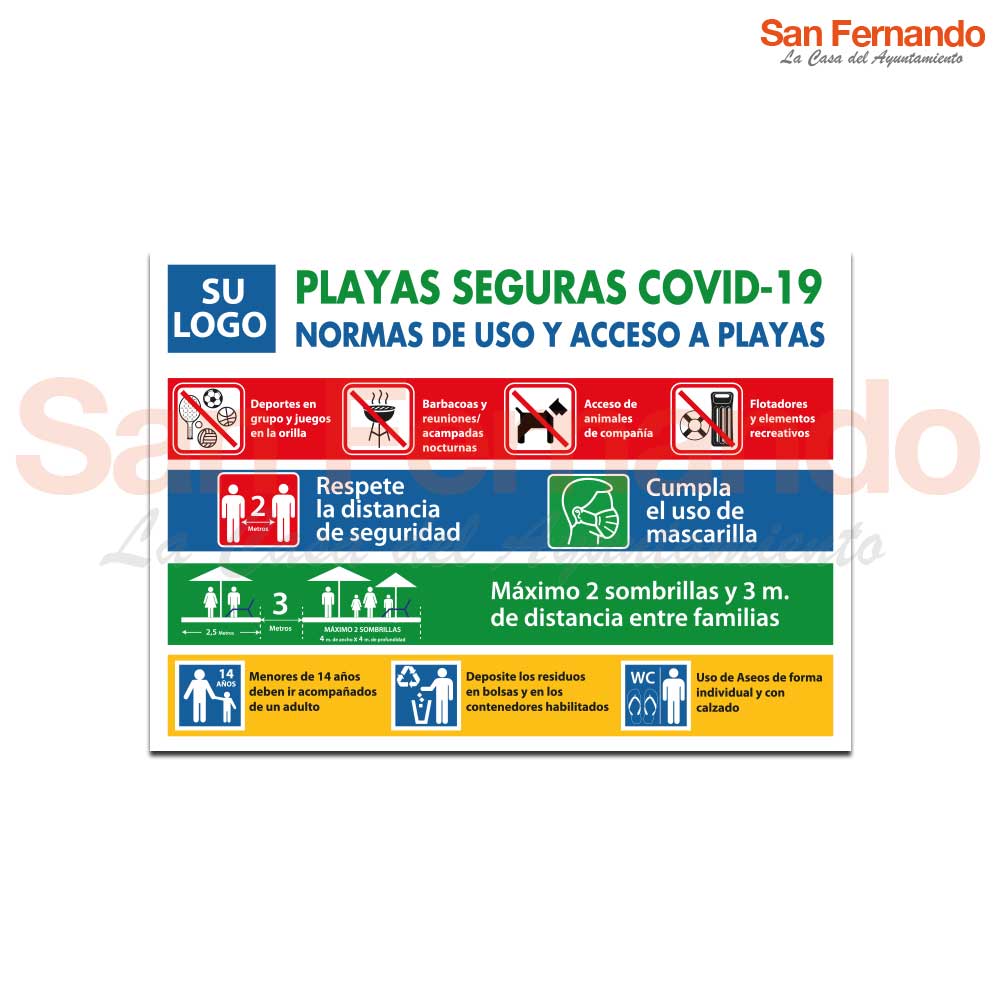 cartel norma de uso playas seguras covid-19