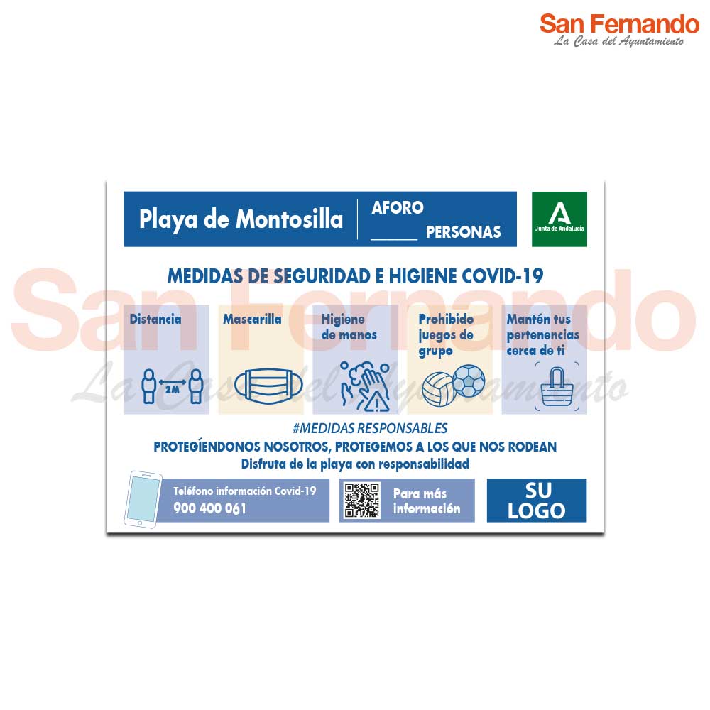 cartel norma de uso playa coronavirus