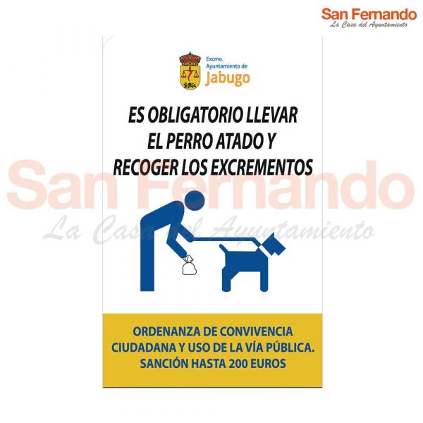 Cartel informativo Personalizado perros Ayuntamiento