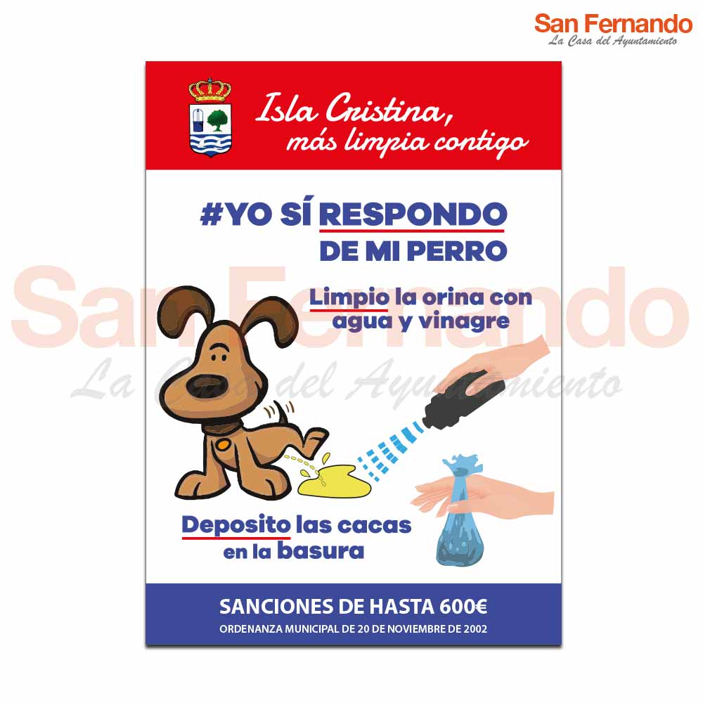 Cartel informativo orina y caca perro ciudades