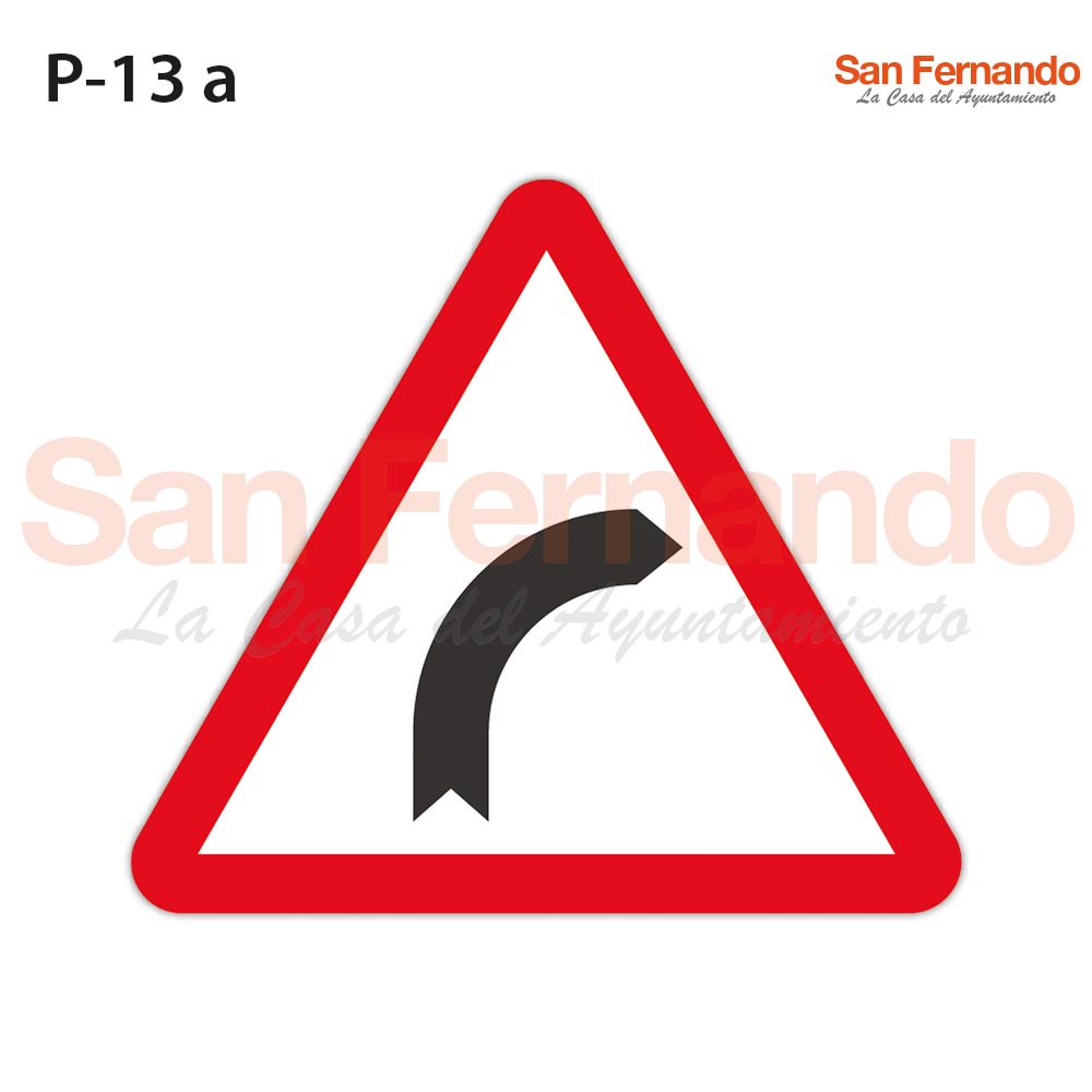 Senalizacion vertical. Curva peligrosa derecha / izquierda. Triangulo