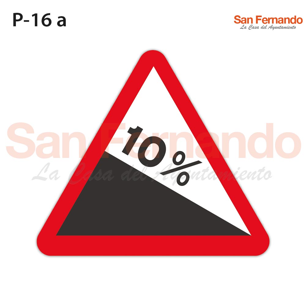 Senalizacion vertical. Peligro. Triangulo. Subida bajada