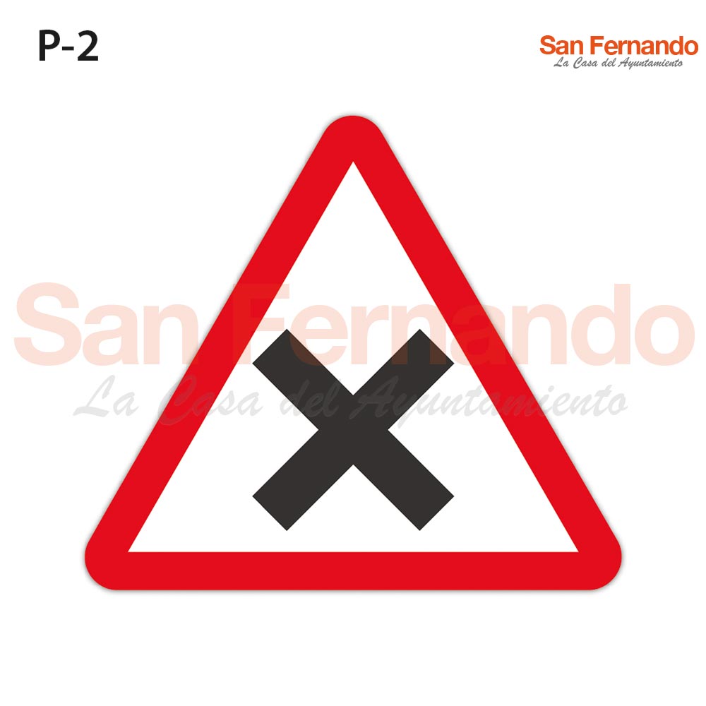 senal peligro triangulo interseccion