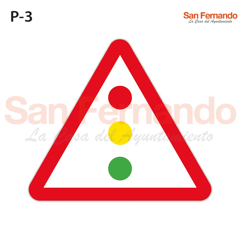 senalizacion vertical semaforo. Triangulo