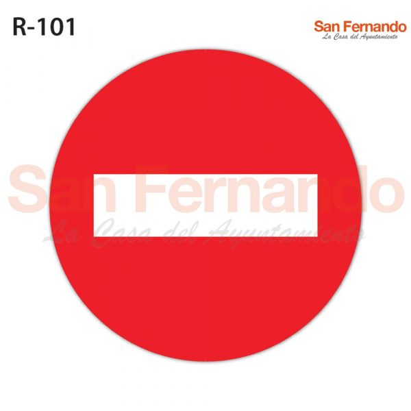 senal verticl prohibion entrada roja redonda