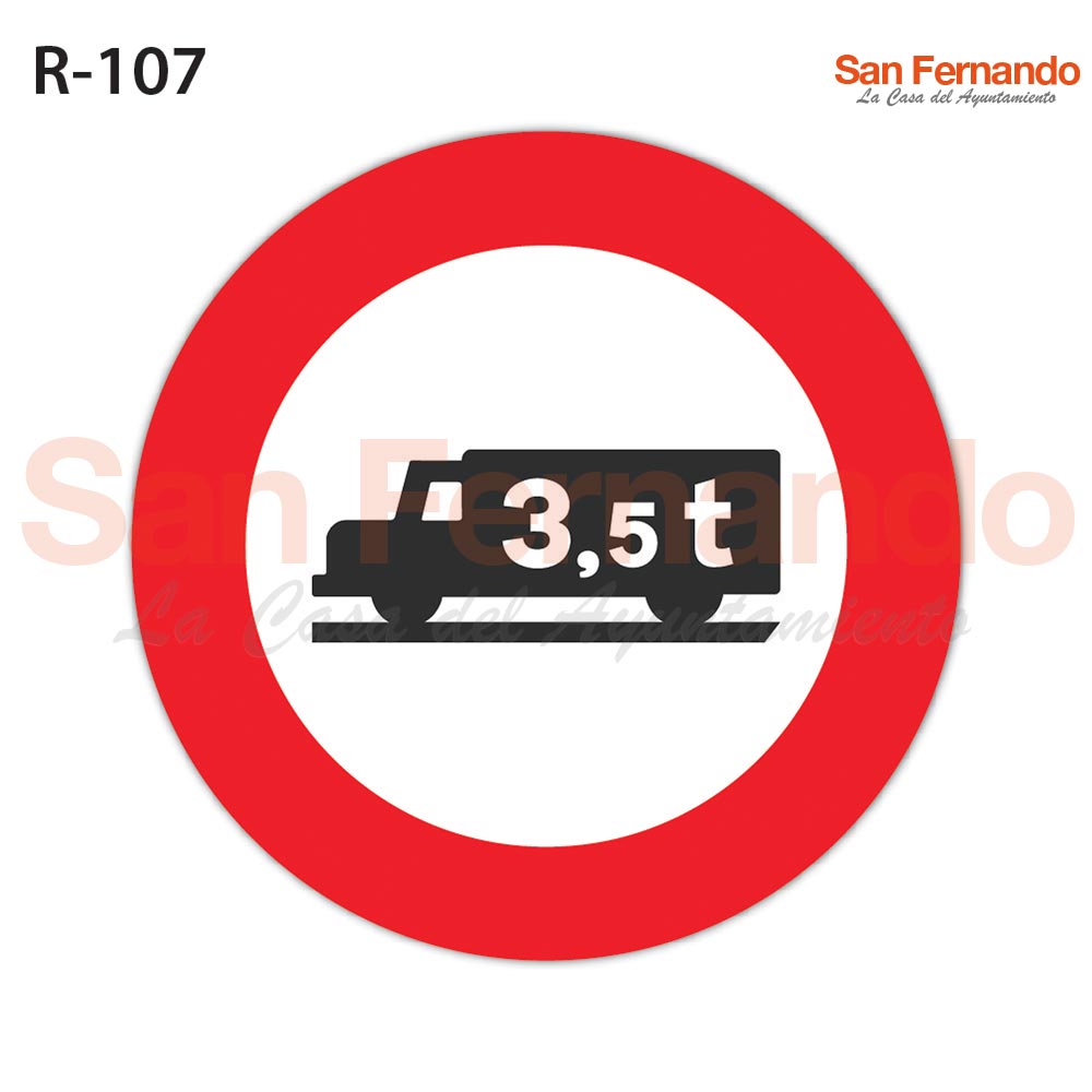 senalizacion vertical prohibicion entrada camiones masa