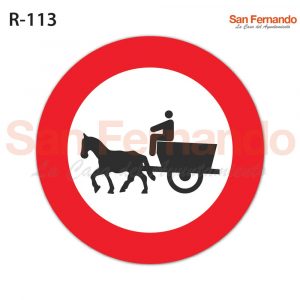senalizacion vertical prohibicion entrada carros caballos