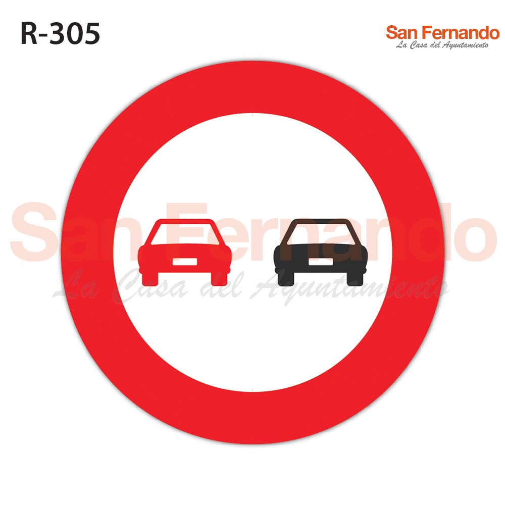 senalizacion vertical. prohibicion adelantar