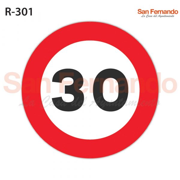 senal prohibicion velocidad superior 30