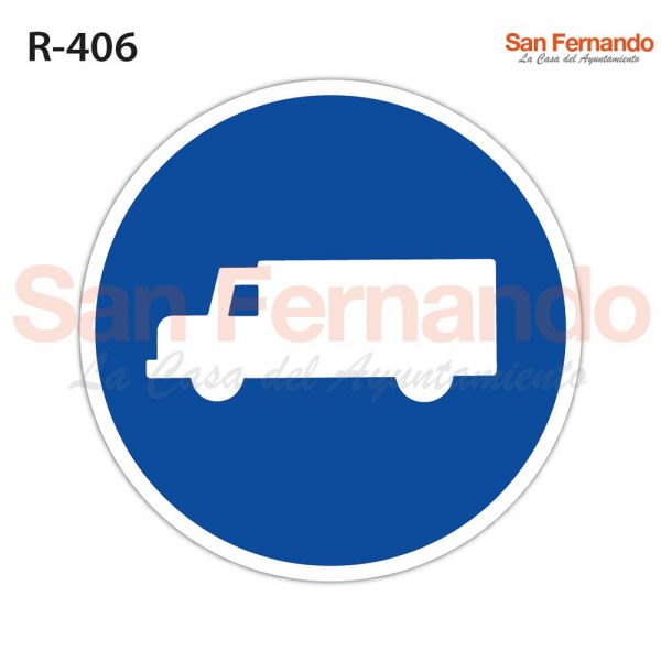carretera uso obligatorio furgonetas camiones. senal redonda azul