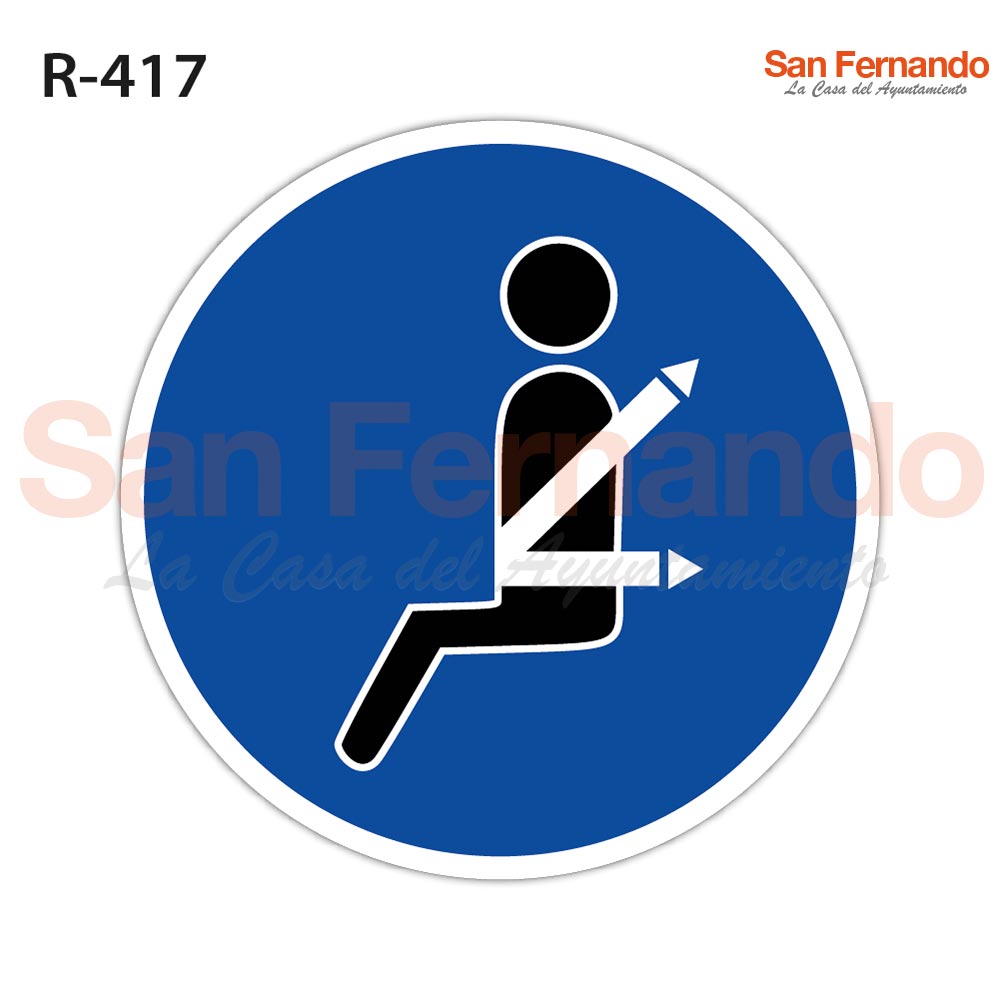 senalizacon vertical. obligacion uso cinturon seguridad