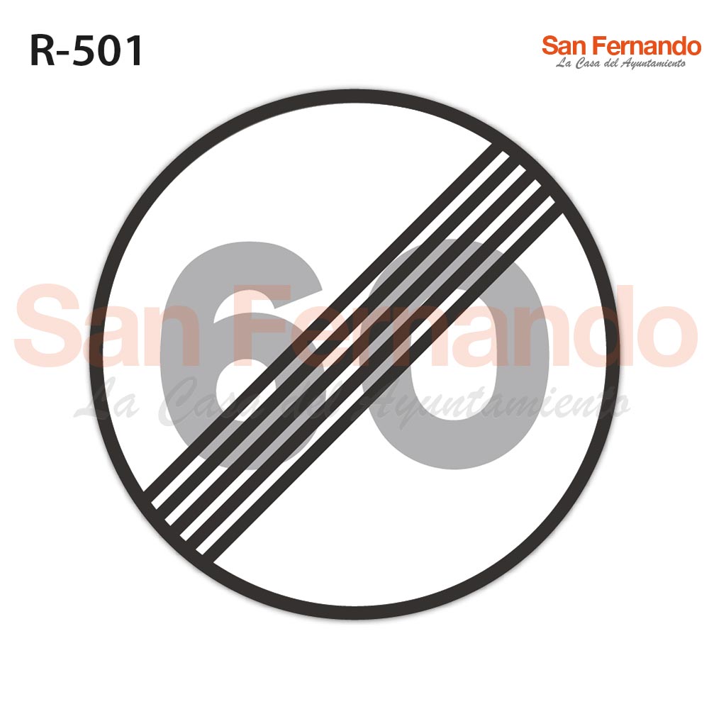 senalizacion vertical. fin limitacion velocidad