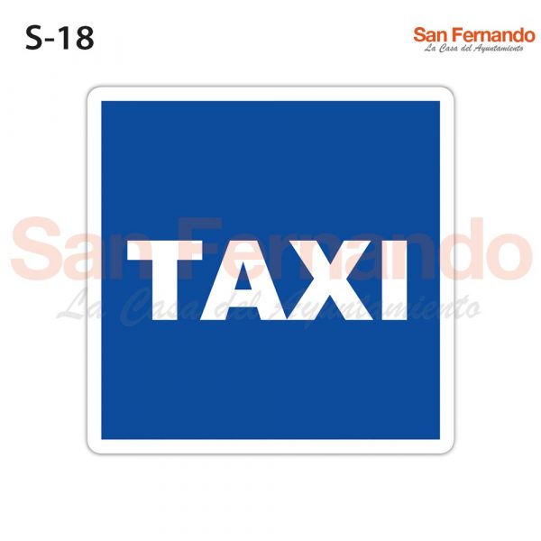 senal informativa cuadrada azul taxi