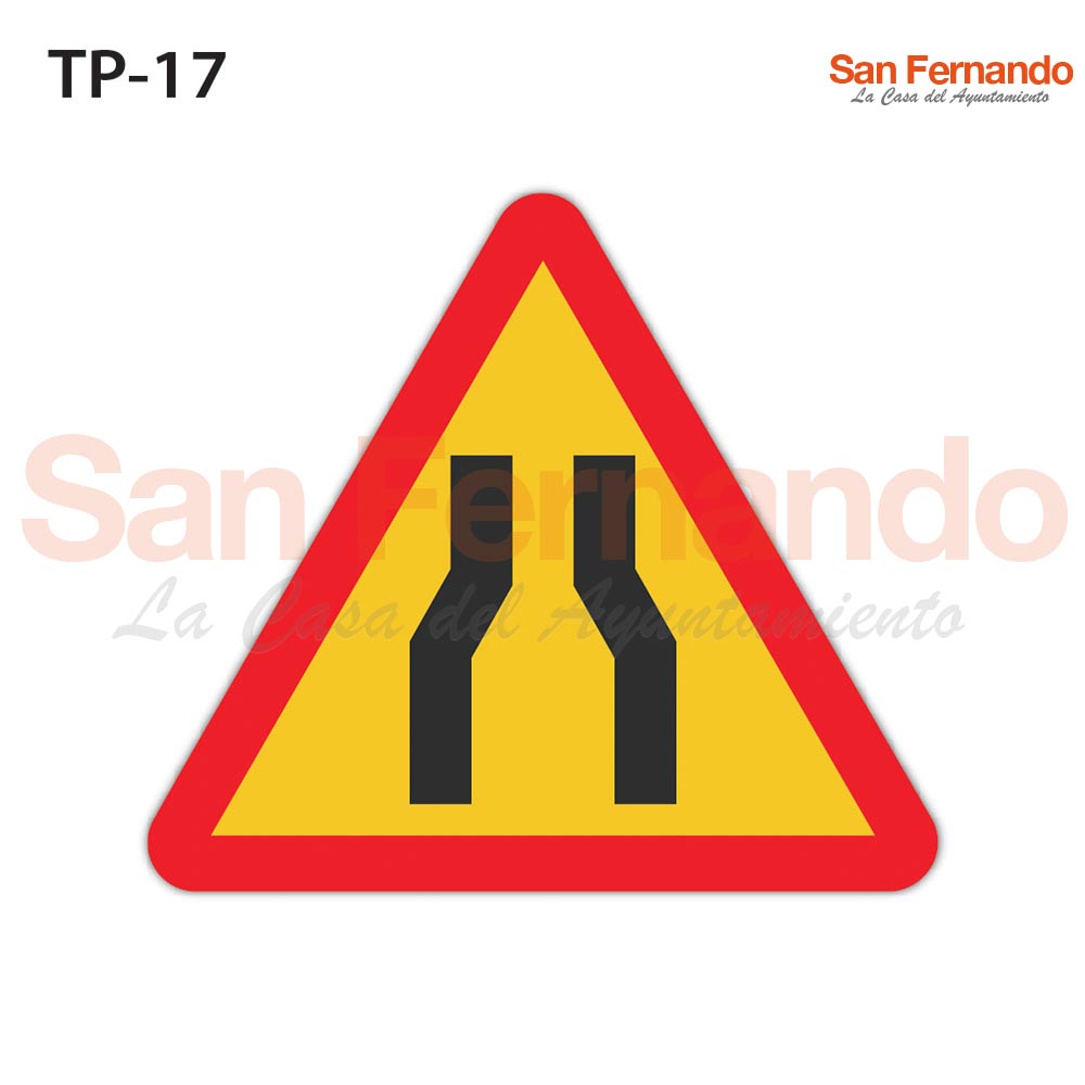 senalizacion vertical codigo. triangulo amarillo obra