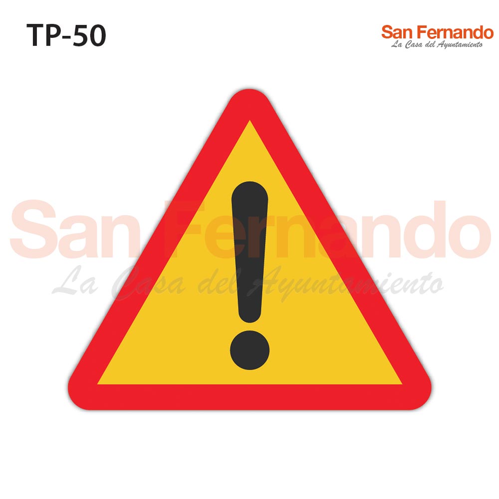 senalizacion vertical codigo mopu. triangulo amarillo exclamacion