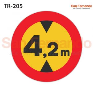 senalizacion vertical obras. circulo amarillo. altura maxima