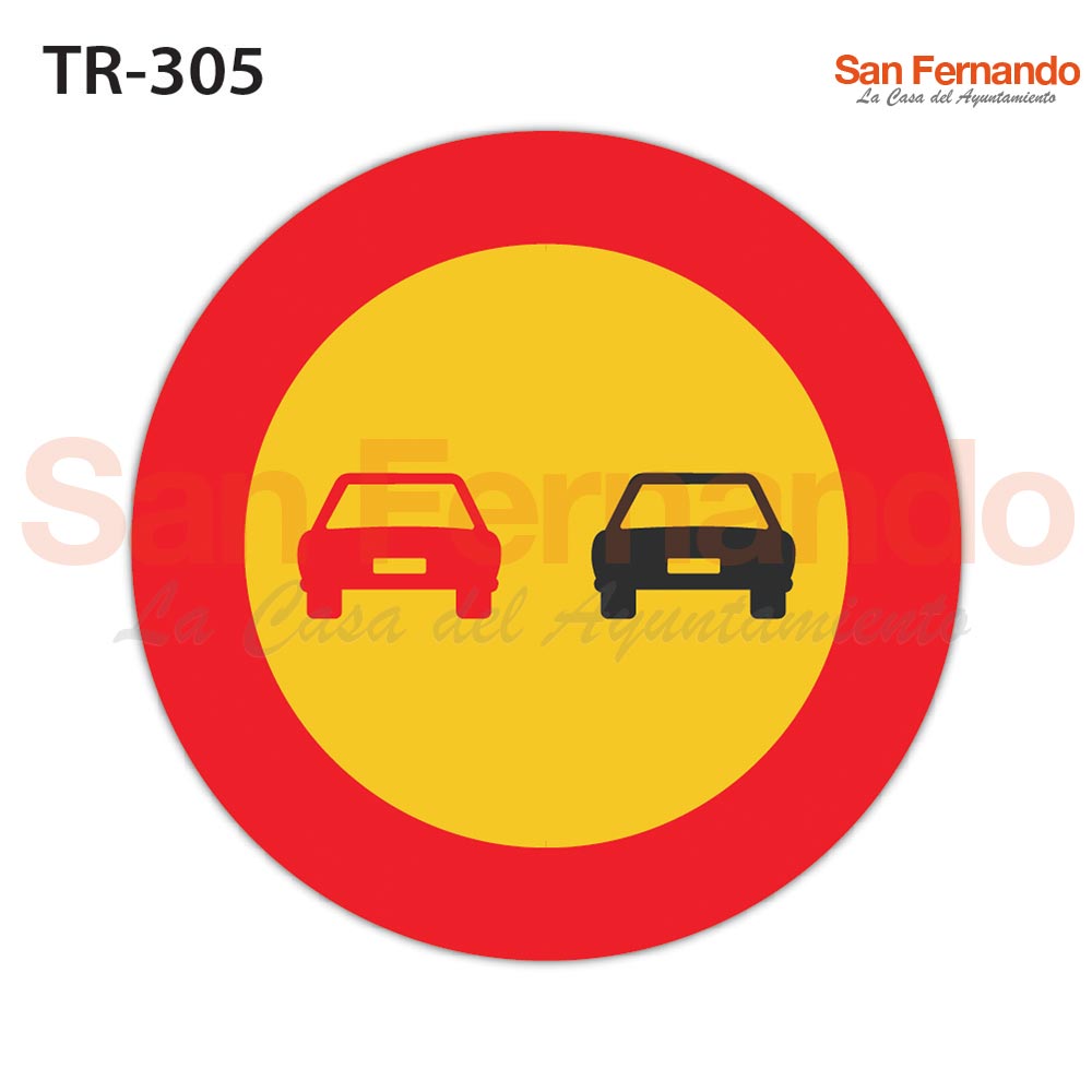 senalizacion vertical mopu obras. circulo amarillo prohibido adelantar