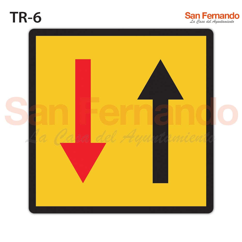 Senal obra prioridad. Cuadrada amarilla